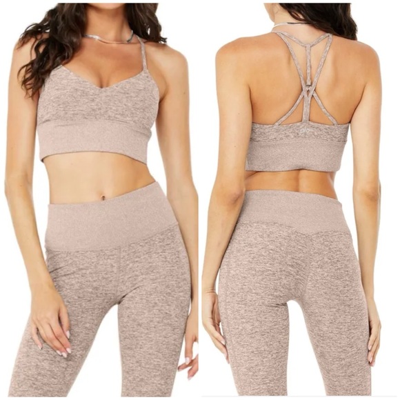 Alo Yoga Bra+Leggings Set Gravel Heather